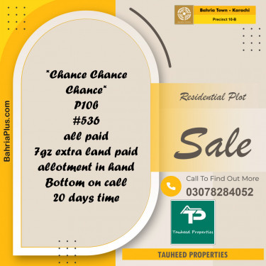 125 Sq. Yards Residential Plot for Sale in Precinct 10-B -  Bahria Town, Karachi - (BP-153703)