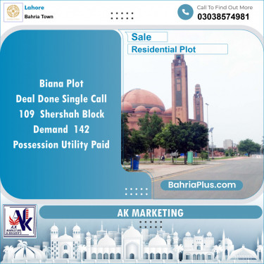 Residential Plot for Sale in Bahria Town, Lahore - (BP-153711)