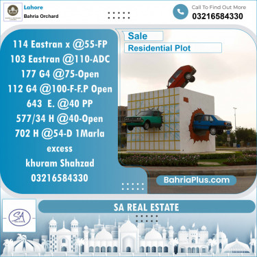 Residential Plot for Sale in Phase 1 - Eastern District Ext. I -  Bahria Orchard, Lahore - (BP-153736)