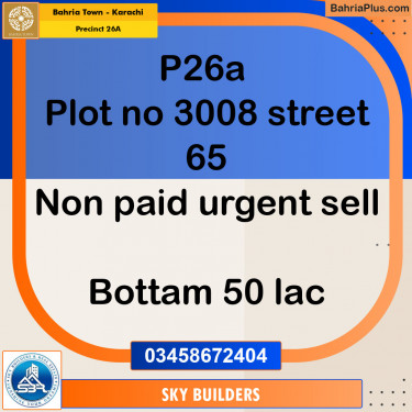 125 Sq. Yards Residential Plot for Sale in Precinct 26A -  Bahria Town, Karachi - (BP-153791)