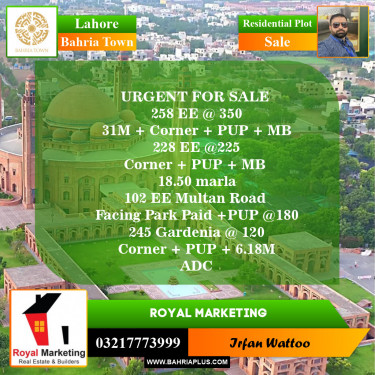 Residential Plot for Sale in Sector D - EE Block -  Bahria Town, Lahore - (BP-153815)