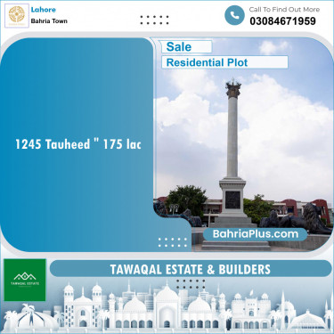 Residential Plot for Sale in Sector F - Tauheed Block -  Bahria Town, Lahore - (BP-153855)