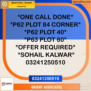 125 Sq. Yards Residential Plot for Sale in Precinct 61 -  Bahria Town, Karachi - (BP-153860)