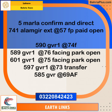 Residential Plot for Sale in Sector F - Alamgir Block -  Bahria Town, Lahore - (BP-153896)