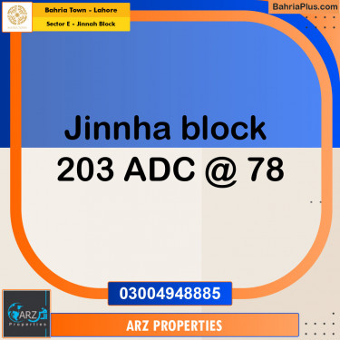 Residential Plot for Sale in Sector E - Jinnah Block -  Bahria Town, Lahore - (BP-153904)