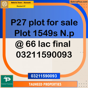 Residential Plot for Sale in Precinct 27 -  Bahria Town, Karachi - (BP-153921)