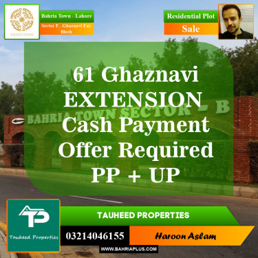 Residential Plot for Sale in Sector F - Ghaznavi Ext. Block -  Bahria Town, Lahore - (BP-153974)
