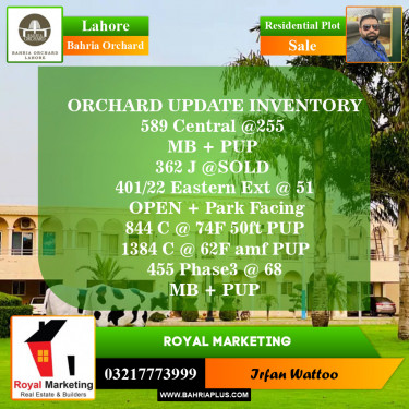 Residential Plot for Sale in Phase 1 - Central District -  Bahria Orchard, Lahore - (BP-153993)