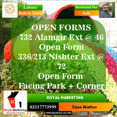 Residential Plot for Sale in Sector F - Alamgir Block -  Bahria Town, Lahore - (BP-153998)