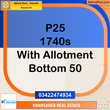 125 Sq. Yards Residential Plot for Sale in Precinct 25 -  Bahria Town, Karachi - (BP-154061)