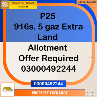125 Sq. Yards Residential Plot for Sale in Precinct 25 -  Bahria Town, Karachi - (BP-154100)