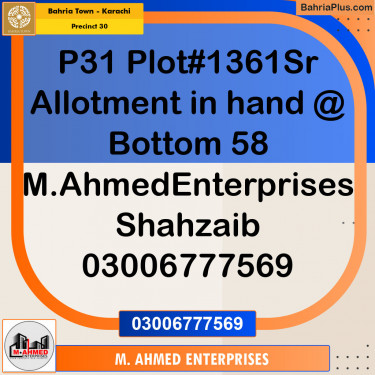 250 Sq. Yards Residential Plot for Sale in Precinct 30 -  Bahria Town, Karachi - (BP-154112)
