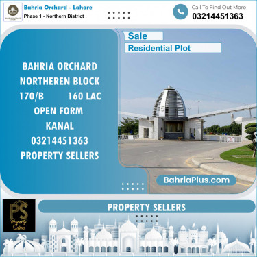 Residential Plot for Sale in Phase 1 - Northern District -  Bahria Orchard, Lahore - (BP-154137)