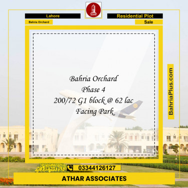 Residential Plot for Sale in Phase 4 - G1 Block -  Bahria Orchard, Lahore - (BP-154162)