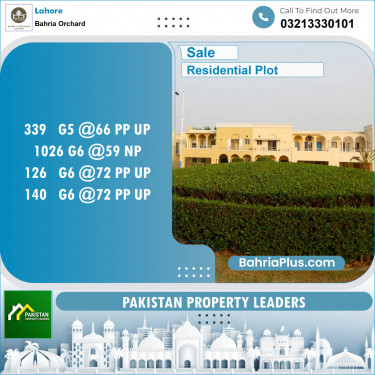 Residential Plot for Sale in Phase 4 - G5 Block -  Bahria Orchard, Lahore - (BP-154197)