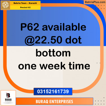 Residential Plot for Sale in Precinct 62 -  Bahria Town, Karachi - (BP-154198)