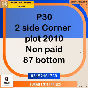 250 Sq. Yards Residential Plot for Sale in Precinct 30 -  Bahria Town, Karachi - (BP-154199)