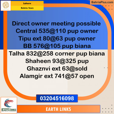 Residential Plot for Sale in Bahria Town, Lahore - (BP-154233)