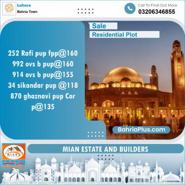 Residential Plot for Sale in Bahria Town, Lahore - (BP-154284)