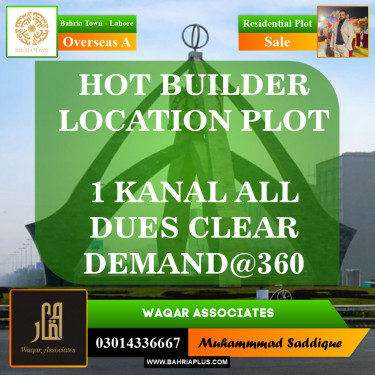 Residential Plot for Sale in Overseas A -  Bahria Town, Lahore - (BP-154337)