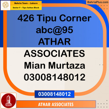 Residential Plot for Sale in Sector F - Tipu Sultan Block -  Bahria Town, Lahore - (BP-154340)