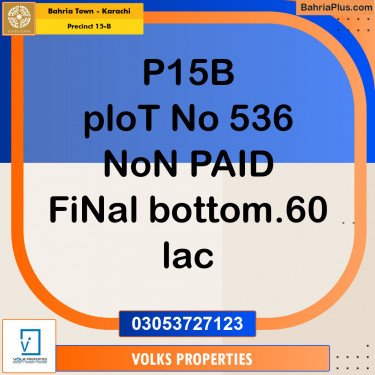 125 Sq. Yards Residential Plot for Sale in Precinct 15-B -  Bahria Town, Karachi - (BP-154377)