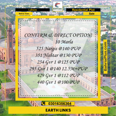 Residential Plot for Sale in Bahria Town, Lahore - (BP-154473)