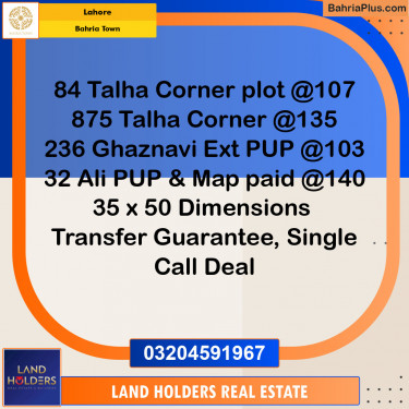 Residential Plot for Sale in Bahria Town, Lahore - (BP-154476)