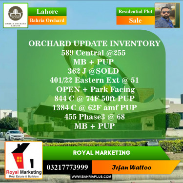 Residential Plot for Sale in Bahria Orchard, Lahore - (BP-154484)