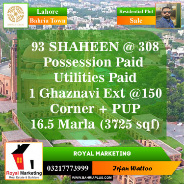 Residential Plot for Sale in Bahria Town, Lahore - (BP-154488)