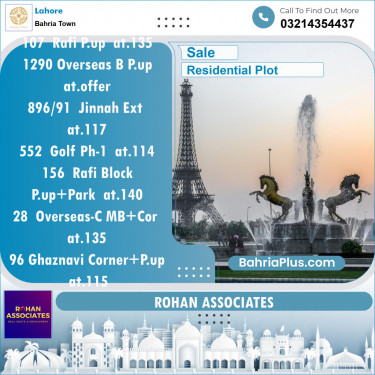 Residential Plot for Sale in Sector E - Rafi Block -  Bahria Town, Lahore - (BP-154516)