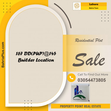 Residential Plot for Sale in Sector D - DD Block -  Bahria Town, Lahore - (BP-154524)