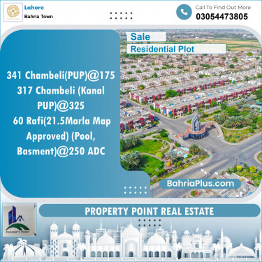 Residential Plot for Sale in Sector C - Chambeli Block -  Bahria Town, Lahore - (BP-154525)