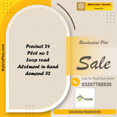 125 Sq. Yards Residential Plot for Sale in Precinct 24 -  Bahria Town, Karachi - (BP-154557)