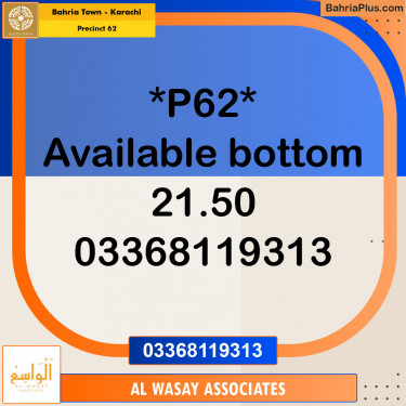 Residential Plot for Sale in Precinct 62 -  Bahria Town, Karachi - (BP-154558)