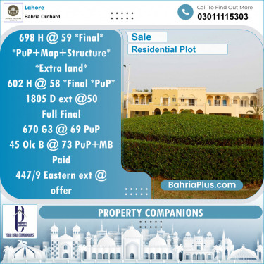 Residential Plot for Sale in Phase 2 - H Block -  Bahria Orchard, Lahore - (BP-154582)