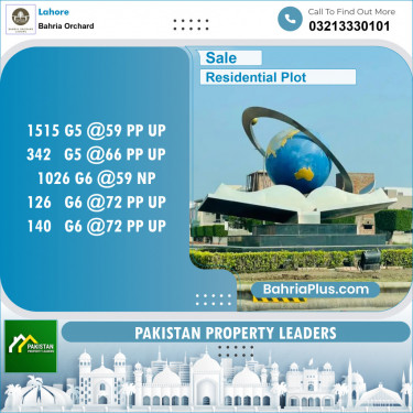 Residential Plot for Sale in Phase 4 - G5 Block -  Bahria Orchard, Lahore - (BP-154586)