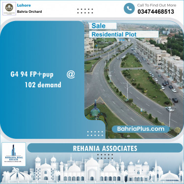 Residential Plot for Sale in Phase 4 - G4 Block -  Bahria Orchard, Lahore - (BP-154620)