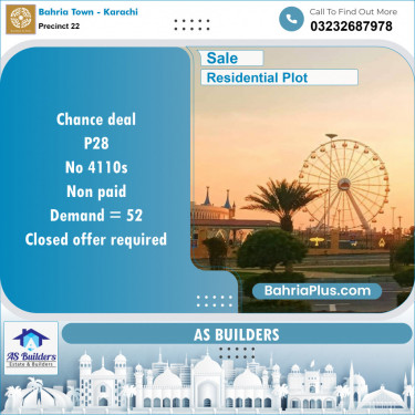 250 Sq. Yards Residential Plot for Sale in Precinct 22 -  Bahria Town, Karachi - (BP-154651)