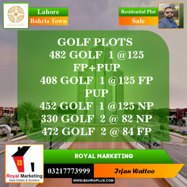 Residential Plot for Sale in Golf Phase 1 -  Bahria Town, Lahore - (BP-154654)
