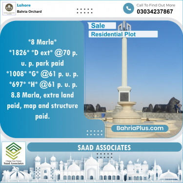 Residential Plot for Sale in Phase 2 - D Block -  Bahria Orchard, Lahore - (BP-154672)