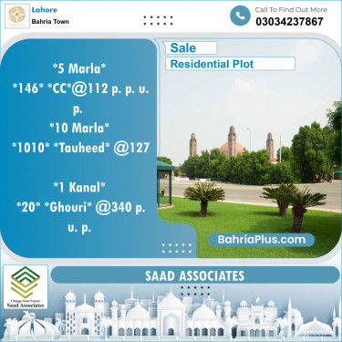 Residential Plot for Sale in Sector D - CC Block -  Bahria Town, Lahore - (BP-154675)