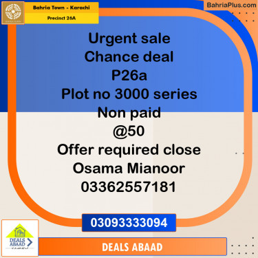 125 Sq. Yards Residential Plot for Sale in Precinct 26A -  Bahria Town, Karachi - (BP-154680)