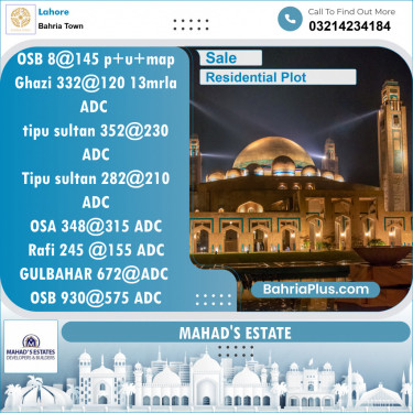 Residential Plot for Sale in Overseas B -  Bahria Town, Lahore - (BP-154683)