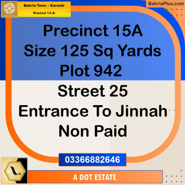 125 Sq. Yards Residential Plot for Sale in Precinct 15-A -  Bahria Town, Karachi - (BP-154730)