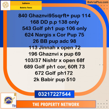 Residential Plot for Sale in Sector F - Ghaznavi Block -  Bahria Town, Lahore - (BP-154762)