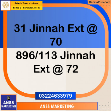 Residential Plot for Sale in Sector E - Jinnah Ext. Block -  Bahria Town, Lahore - (BP-154825)