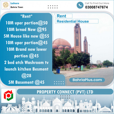 Residential House for Rent in Bahria Town, Lahore - (BP-154831)
