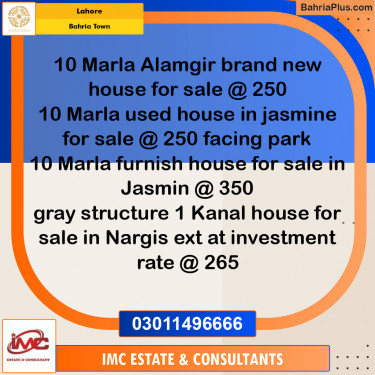 Residential Plot for Sale in Sector C - Jasmine Block -  Bahria Town, Lahore - (BP-154859)