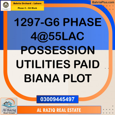 Residential Plot for Sale in Phase 4 - G6 Block -  Bahria Orchard, Lahore - (BP-154862)